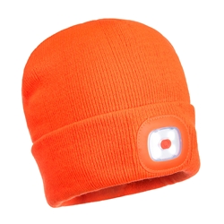 Beanie LED Head Light USB Rechargeable (Orange)