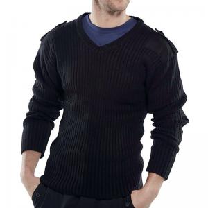 Beeswift Acrylic Mod V-Neck Sweater Black 3XL AMODVBL3XL BSW00924