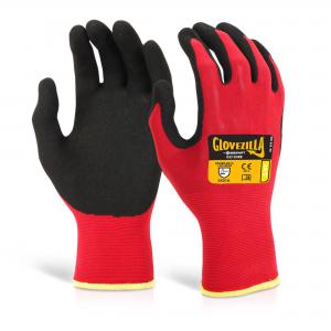 Beeswift Glovezilla Nitrile Nylon Glove Red M Pack of 10 GZ103REM