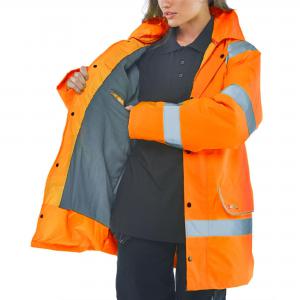 Beeswift High Visibility Fleece Lined Traffic Jacket 5XL Orange