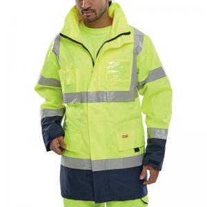 Beeswift High Visibility Traffic Jacket SYellowNavy 4XL BD109SYN4XL