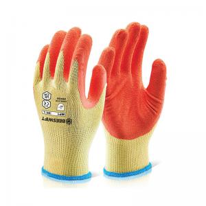 Beeswift Multipurpose Gloves Latex Coated Palm Large OrangeYellow 1