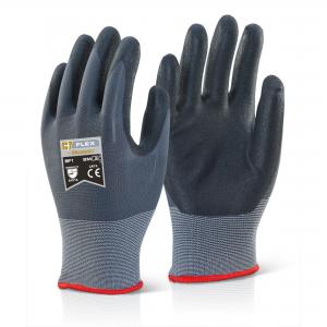 Beeswift Nitrile Pu Mix Coated Glove Black Grey S BF1S