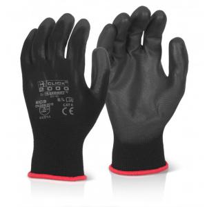 Beeswift PU Coated Glove Black Large Pack 10 Pairs - EC9NBLL 55208BE