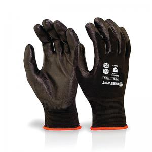 Beeswift PU Coated Gloves Black S PUGBLS BSW13483