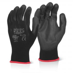 Beeswift Pu Coated Glove Black Black S Box of 10 EC9NBLS