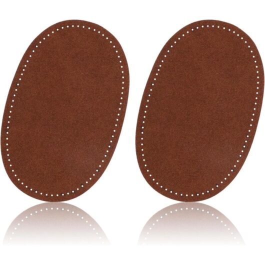 CCYKXA Set of 2 Elbow Patches for Sweaters, Oval Elbow Patches for Clothing, Sew-on Faux Leather Elbow Patches (Brown)