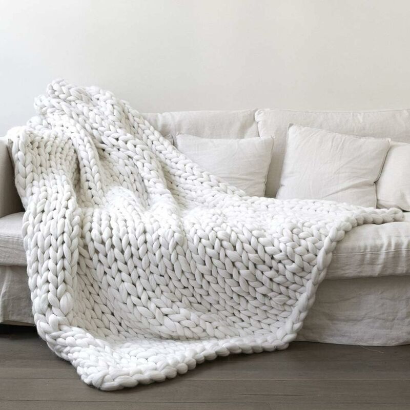 Chunky, Blanket, Chunky, Knit Blanket, Baby Blanket, Wool, Yarn, Handmade, Pet, Bed, Chair, Sofa, Arm, Knitting, Blanket, Home, Decoration