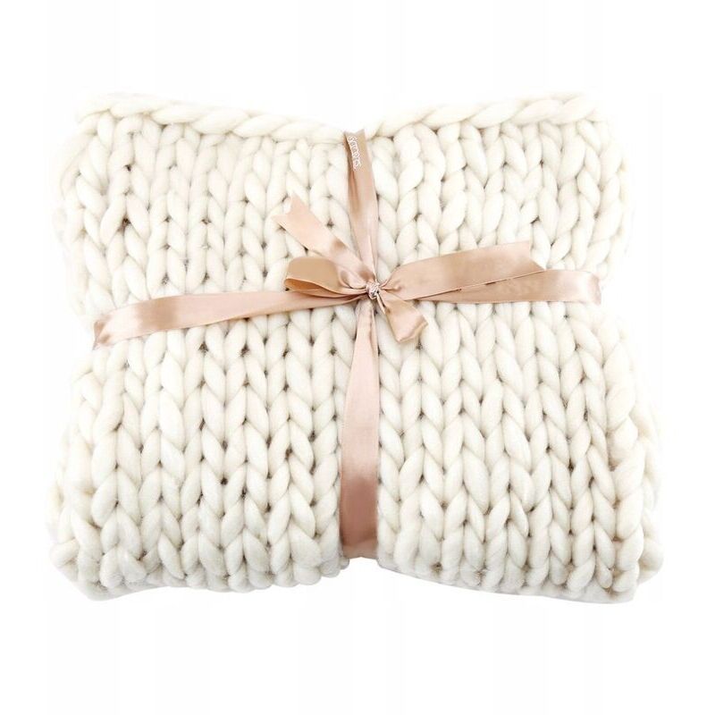 Cozy Blanket, Extra Thick Handwoven Wool Blanket, White, 6060
