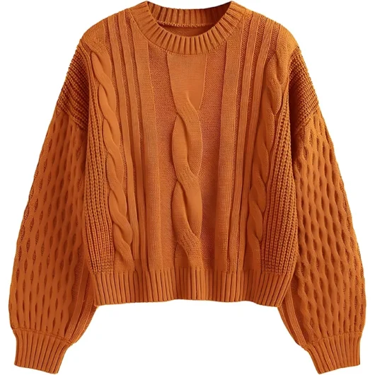 Custom LOGO OEM & ODM Women Sweater Long Sleeve Jacquard Knitwear Ladies Pullover Knit Clothes Winter Knitted Sweater Women