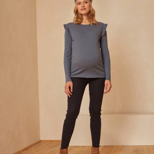 Denim Treggings for Maternity black