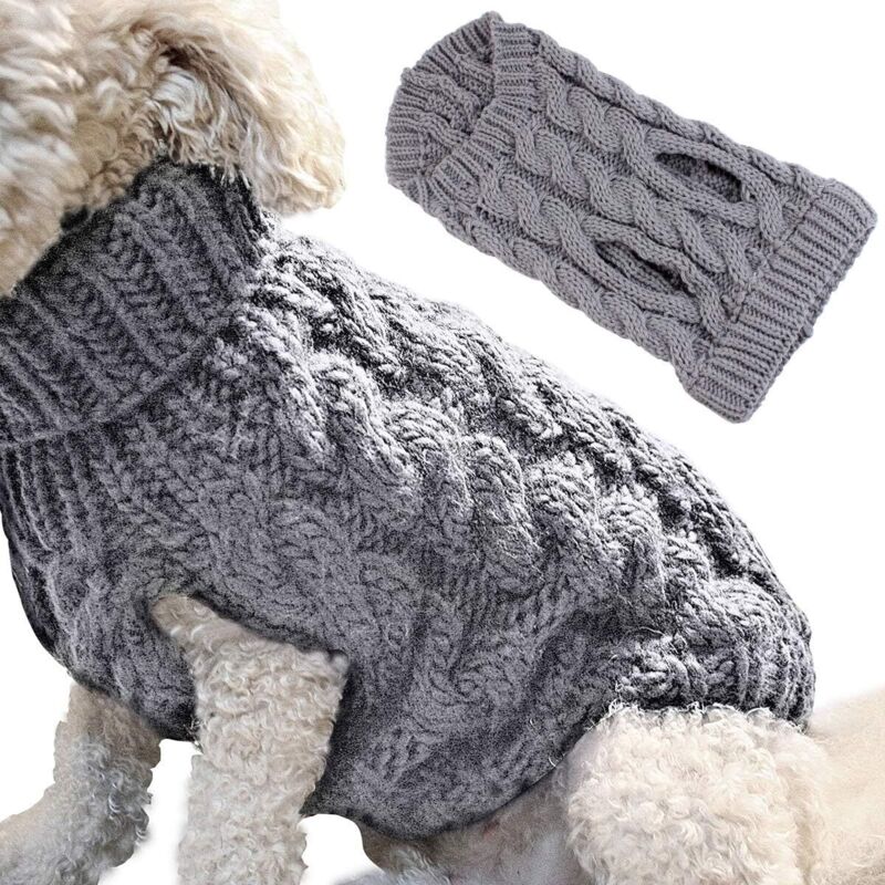 Dog Sweater Vest Warm Pet Coat Soft Knit Wool Winter Crochet Knitted Sweater Coat Clothes for Small Medium Large Dogs