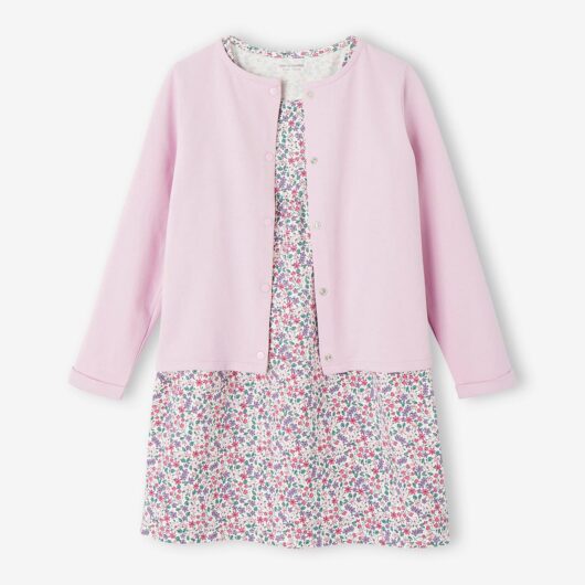 Dress + Jacket Outfit, for Girls mauve