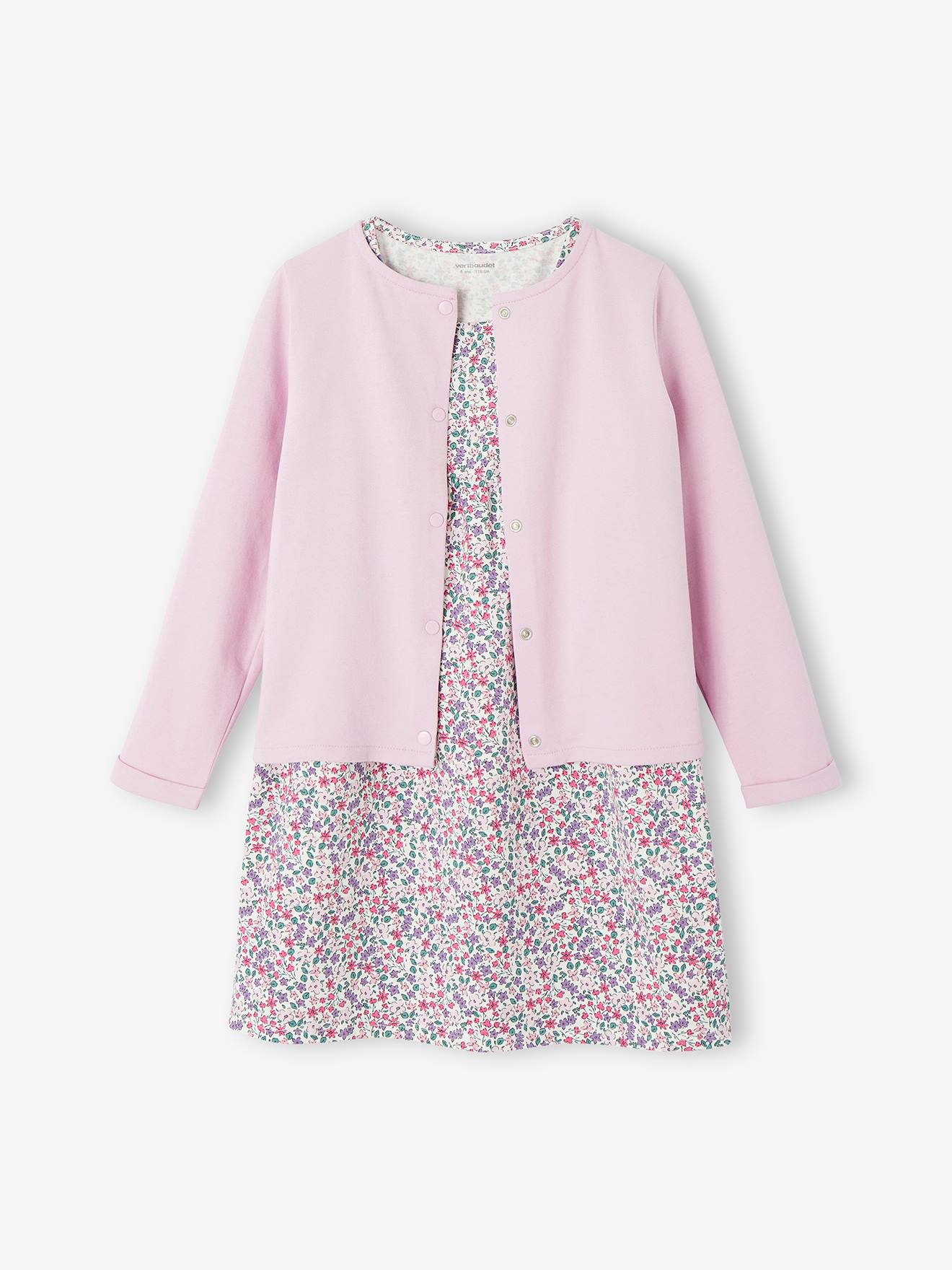 Dress + Jacket Outfit, for Girls mauve