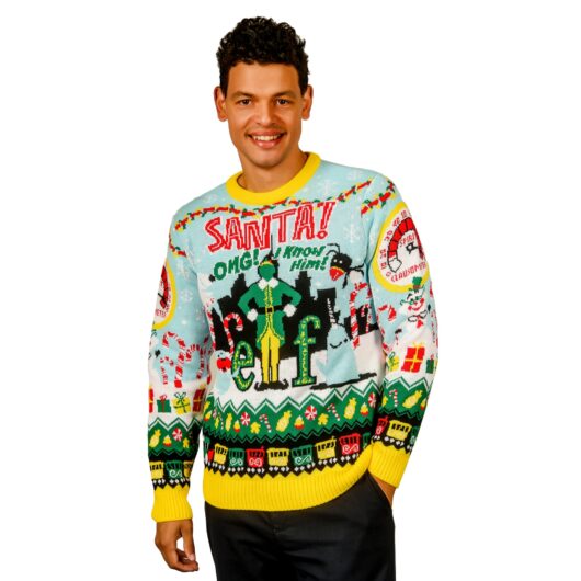 Elf OMG! I Know Him! Knitted Christmas Jumper - XL