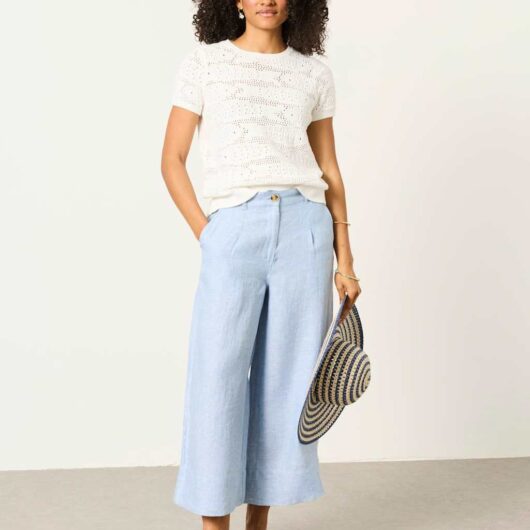 FatFace Pure Cotton Sardine Knitted Top White