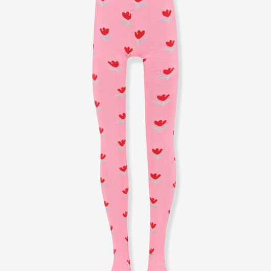Floral tights ewers for girl sweet pink