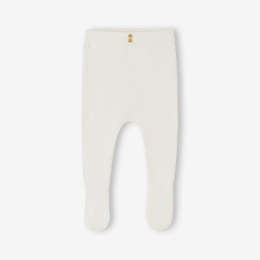 Footed Trousers in Cotton/Wool Knit white