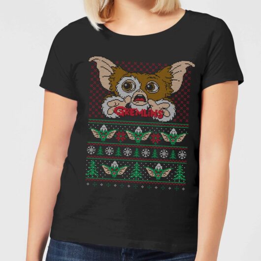 Gremlins Ugly Knit Women's Christmas T-Shirt - Black - XS