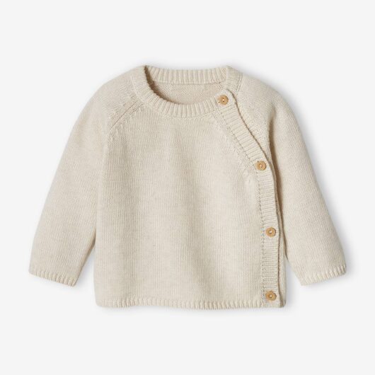 Jersey Knit Top, Opens at the Front, for Babies marl beige