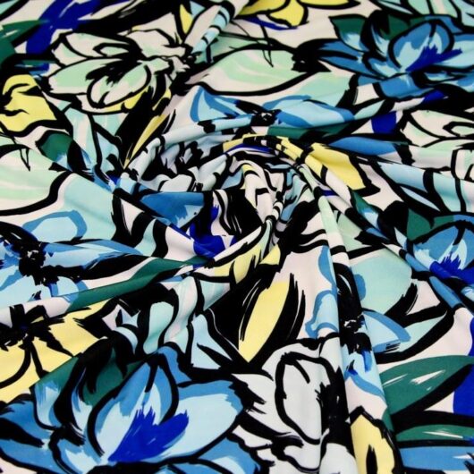 John Kaldor Portia ITY Silky Stretch Knit Fabric Blue