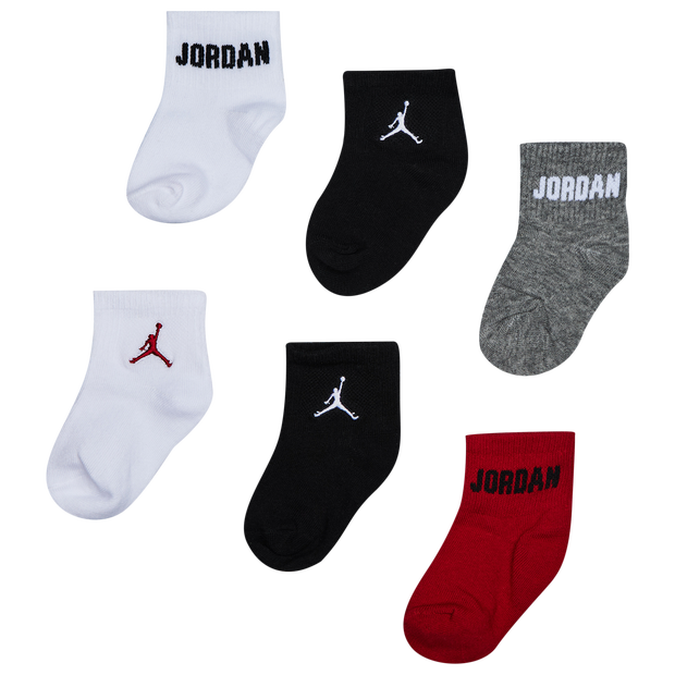 Jordan Kids Ankle 6 Pack Unisex Socks - Black - Size 12- 24 MONTHS