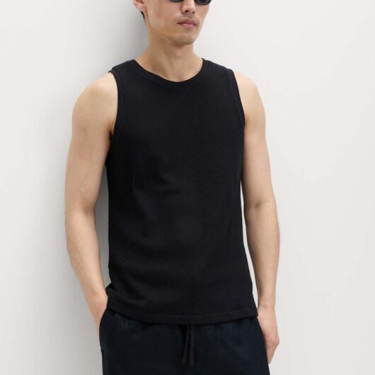 M&S Cotton Rich Knitted Vest Black