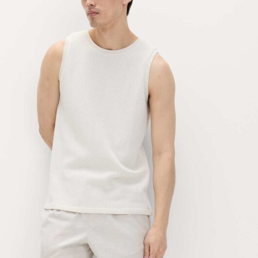 M&S Cotton Rich Knitted Vest Ecru