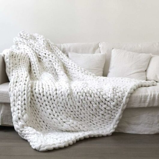 Never used] Chunky, Blanket, Chunky, Knit Blanket, Baby Blanket, Wool, Yarn, Handmade, Pet, Bed, Chair, Sofa, Arm, Knitting, Blanket, Home, Decoration