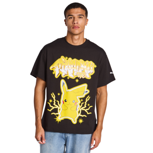 Puma X Pokemon Men T-Shirts - Black - Size S - Cotton Jersey
