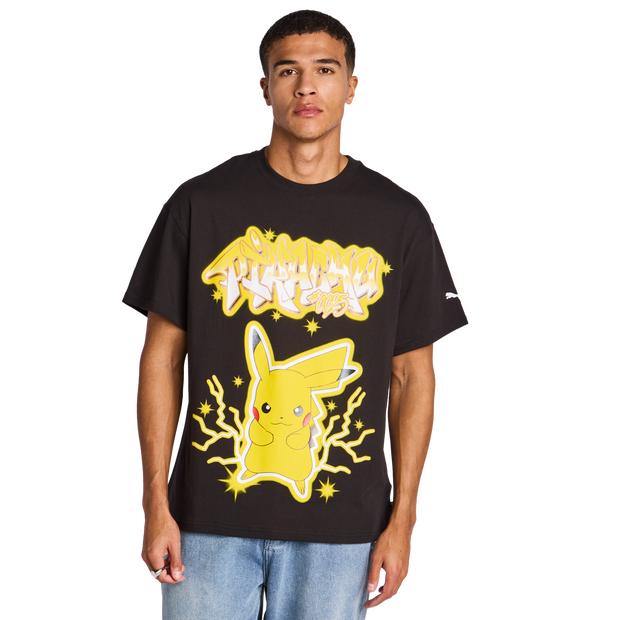 Puma X Pokemon Men T-Shirts - Black - Size S - Cotton Jersey