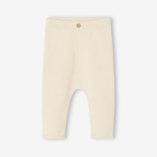 Rib Knit Leggings for Newborn Baby Girls vanilla