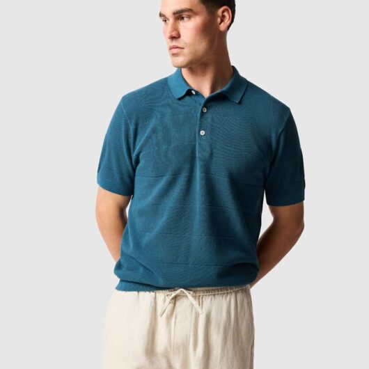 Rodd & Gunn Masons Flat Pure Cotton Knitted Polo Shirt Teal