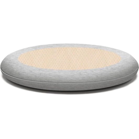 Round chair cushion 40x40 cm memory foam, invisible non-slip base, light grey, 4 pcs