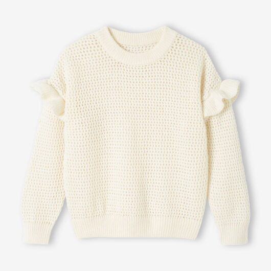 Ruffled Jumper in Fancy Knit for Girls