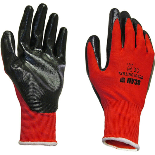 Scan - Nitrile Coated Knitted Gloves - xl (Size 10) scaglonitbxl