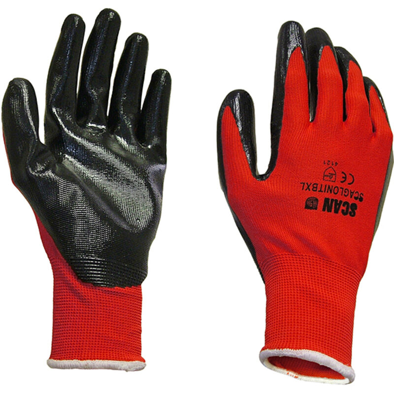 Scan - Nitrile Coated Knitted Gloves - xl (Size 10) scaglonitbxl
