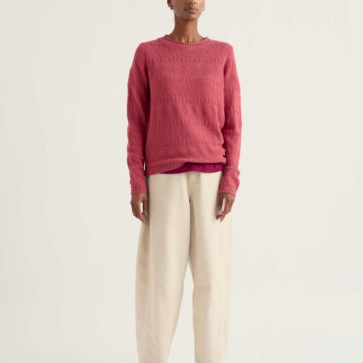 Seasalt Cornwall Pure Cotton Knitted Relaxed Jumper Pink