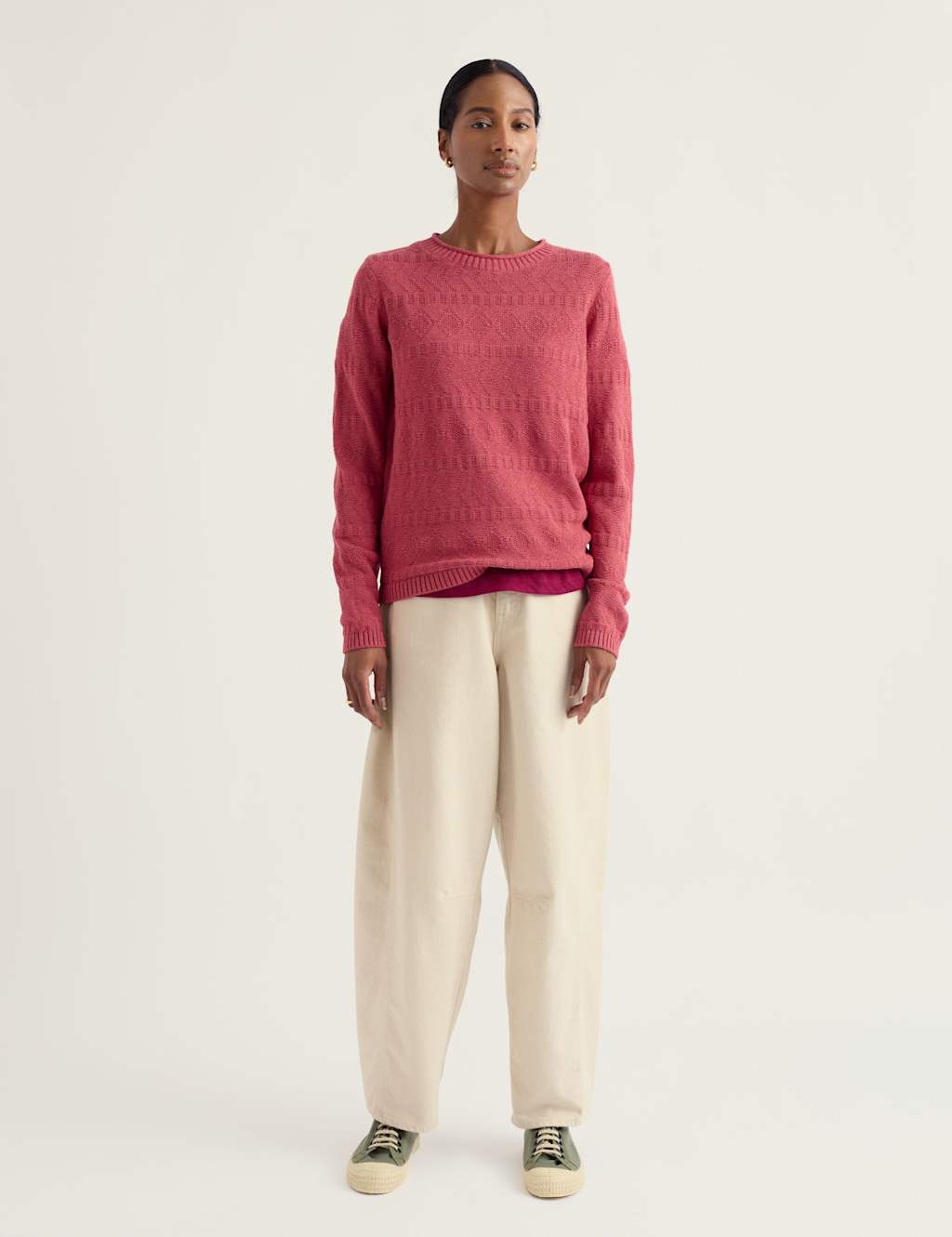 Seasalt Cornwall Pure Cotton Knitted Relaxed Jumper Pink