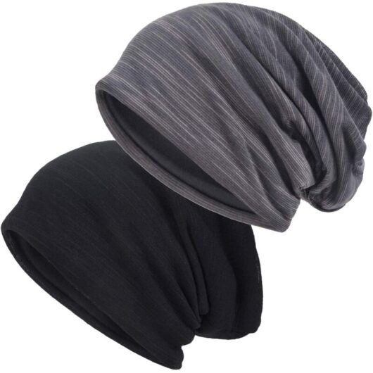 Set of 2 oversized beanies for men/women, fine knit oversized beanies for summer