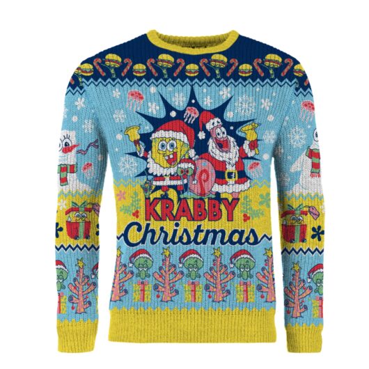 Spongebob Squarepants Krabby Christmas Knitted Christmas Jumper - XL