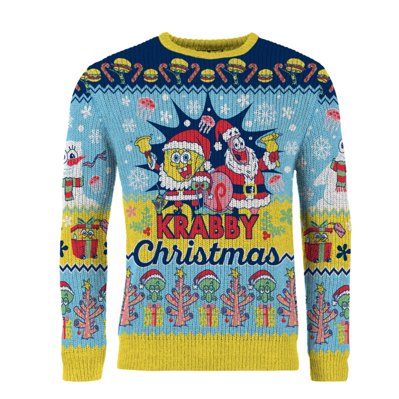 Spongebob Squarepants Krabby Christmas Knitted Christmas Jumper - XL
