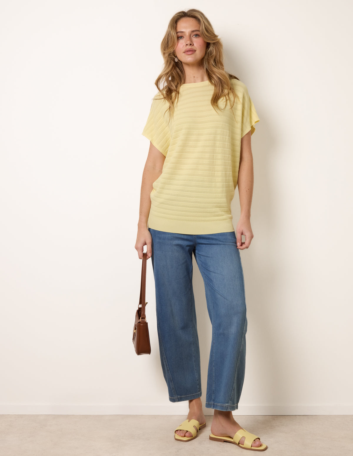 Textured Sleeveless Knit Top - S/M / LEMON