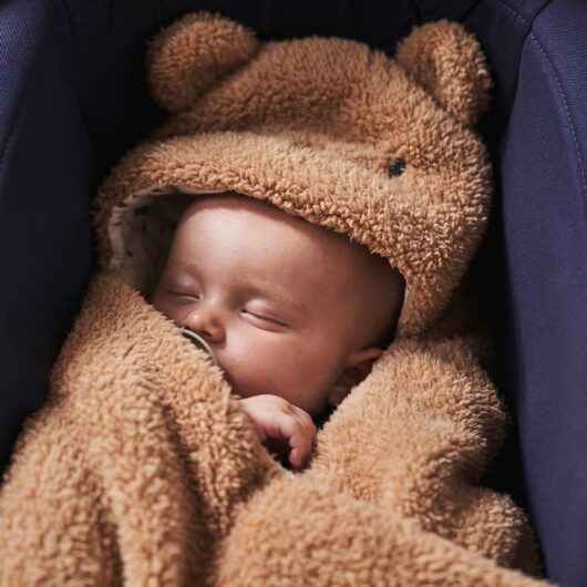 Transformable Baby Nest in Plush Fabric, Bear beige