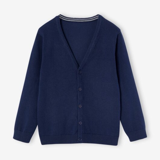 V-neck knitted cardigan BASICS for Boys navy blue