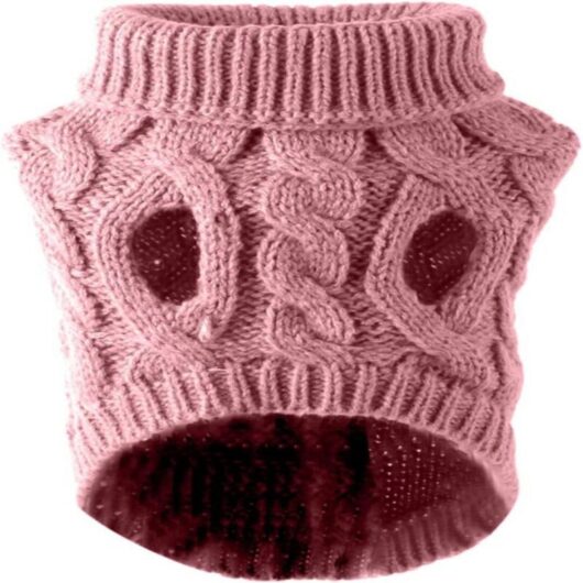 Warm, hand-knitted, soft wool dog garment for winter