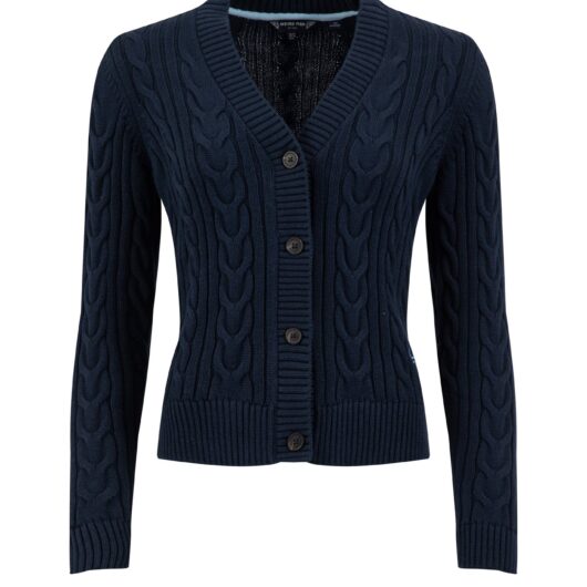 Weird Fish Constance Cable Knit Cardigan Navy Size 20