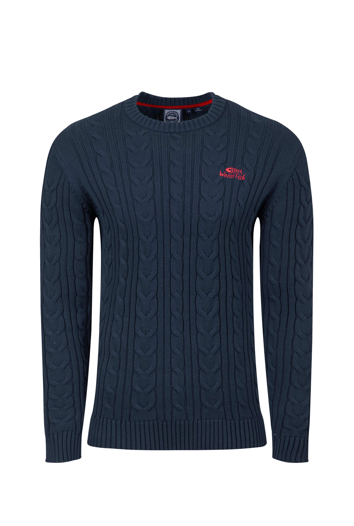 Weird Fish Griffen Cable Knit Jumper Navy Size 2XL