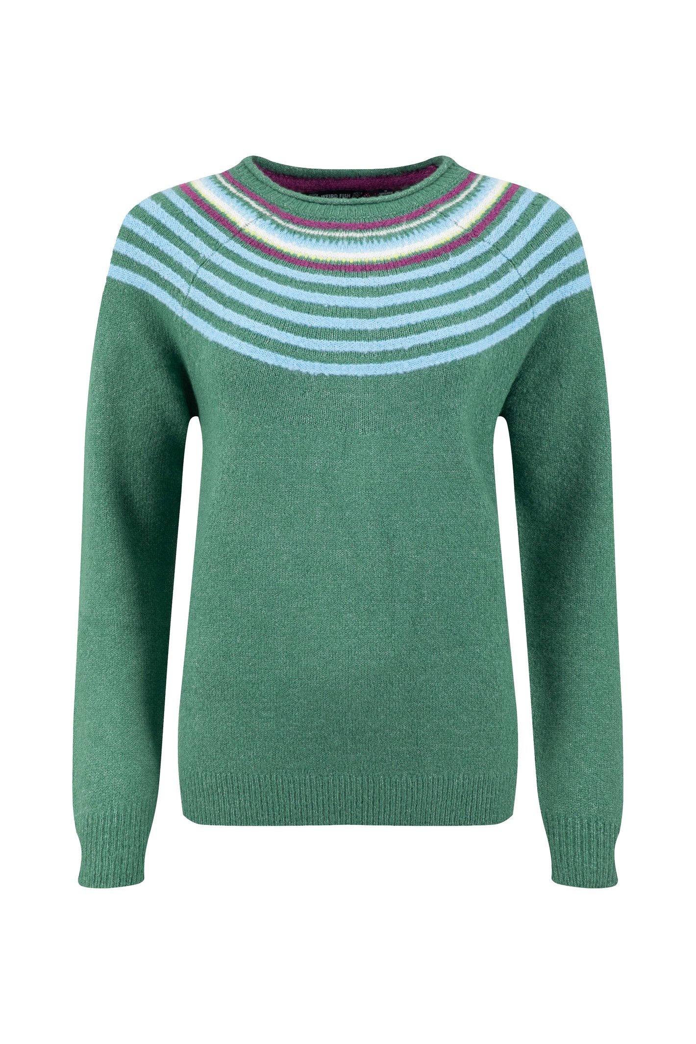Weird Fish Sinatra Patterned Knit Jumper Ivy Size 10