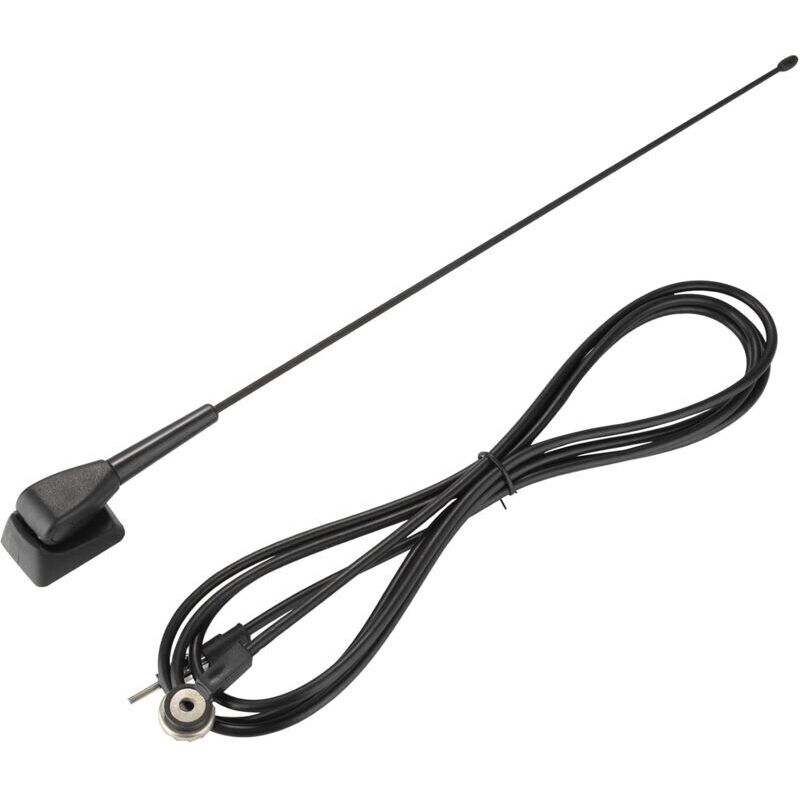 1 roof antenna, one-piece black front mast with 2.7m cable, antenna base compatible with Peugeot 106 to 406 and Partner/Expert
